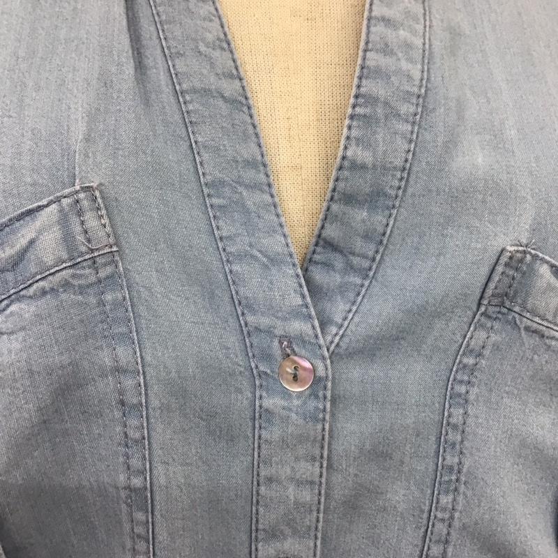 ザラ ZARA ワンピース ひざ丈スカート S 無地 水色 / ライトブルー /  レディース USED 古着 中古 10107261