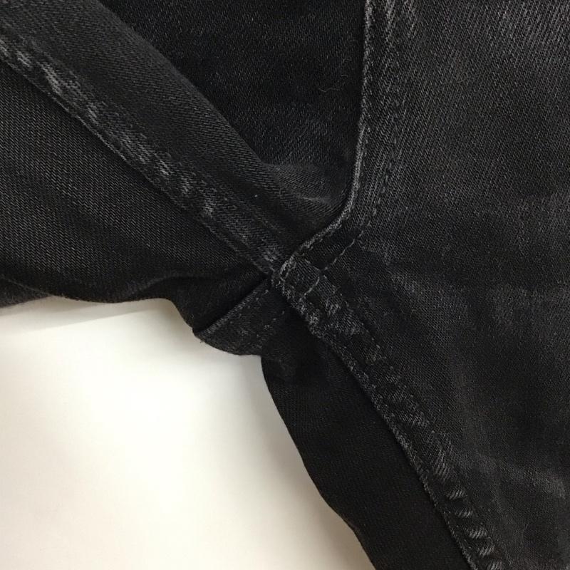 ザラ ZARA パンツ デニム、ジーンズ デニムパンツ スリムパンツ カジュアルパンツ ストレッチパンツ 40インチ ダメージ加工 黒 / ブラック /  メンズ USED 古着 中古 10129512