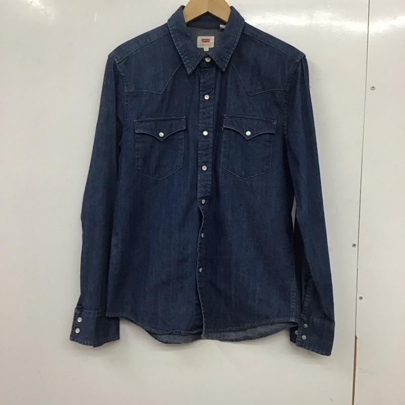 リーバイス Levi s シャツ、ブラウス 長袖 長袖シャツ 無地シャツ カラーシャツ デニムシャツ S 無地 インディゴ / インディゴ /  メンズ USED 古着 中古 10135500