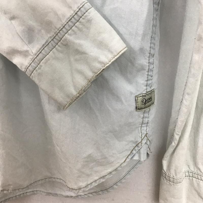 ザラメン ZARA MAN シャツ、ブラウス 長袖 長袖シャツ 無地シャツ ノーカラーシャツ デニムシャツ M 無地 水色 / ライトブルー /  メンズ USED 古着 中古 10145822