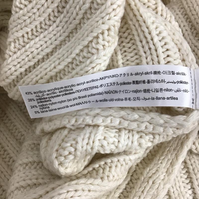 ザラ ZARA ニット、セーター 七分袖 6873 108 712 アシンメトリー ポンチョ M 無地 アイボリー / アイボリー /  レディース USED 古着 中古 10119631