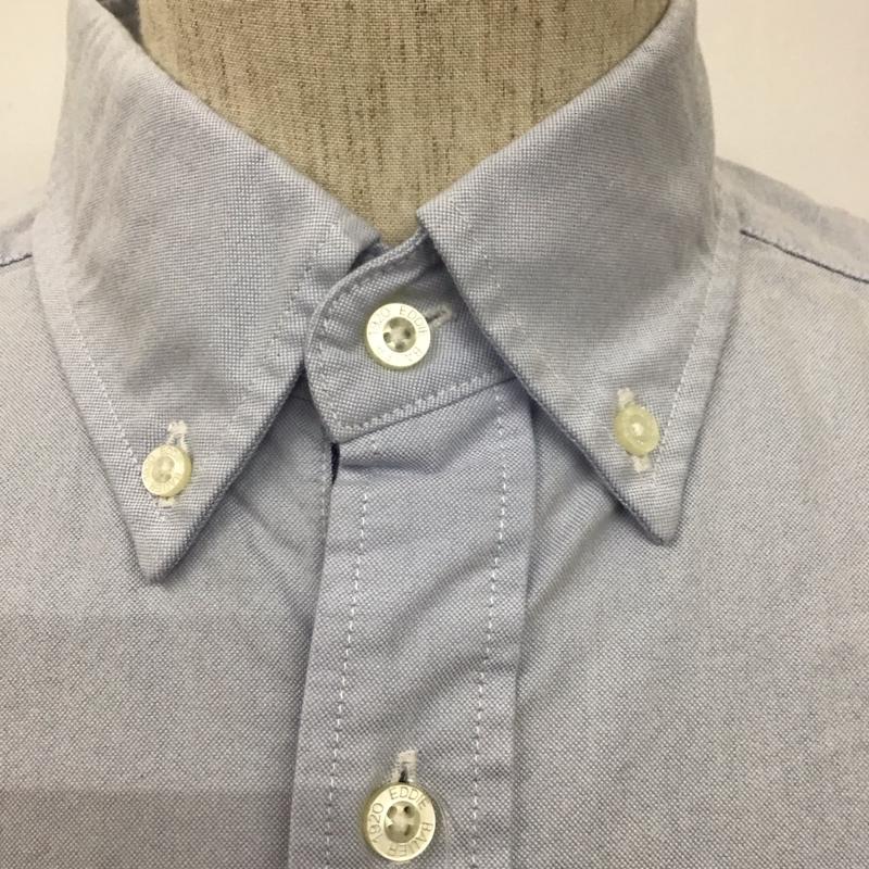 エディーバウアー Eddie Bauer シャツ、ブラウス 半袖 半袖シャツ カラーシャツ カジュアルシャツ ボタンダウンシャツ S ロゴ、文字 水色 / ライトブルー /  メンズ USED 古着 中古 10111121