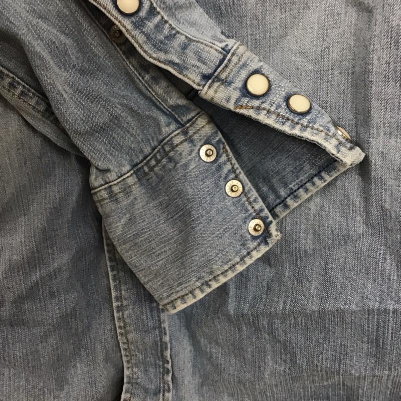 ラングラー Wrangler シャツ、ブラウス 長袖 長袖シャツ 無地シャツ カラーシャツ デニムシャツ 復刻 XXL 無地 インディゴ / インディゴ /  メンズ USED 古着 中古 10143177
