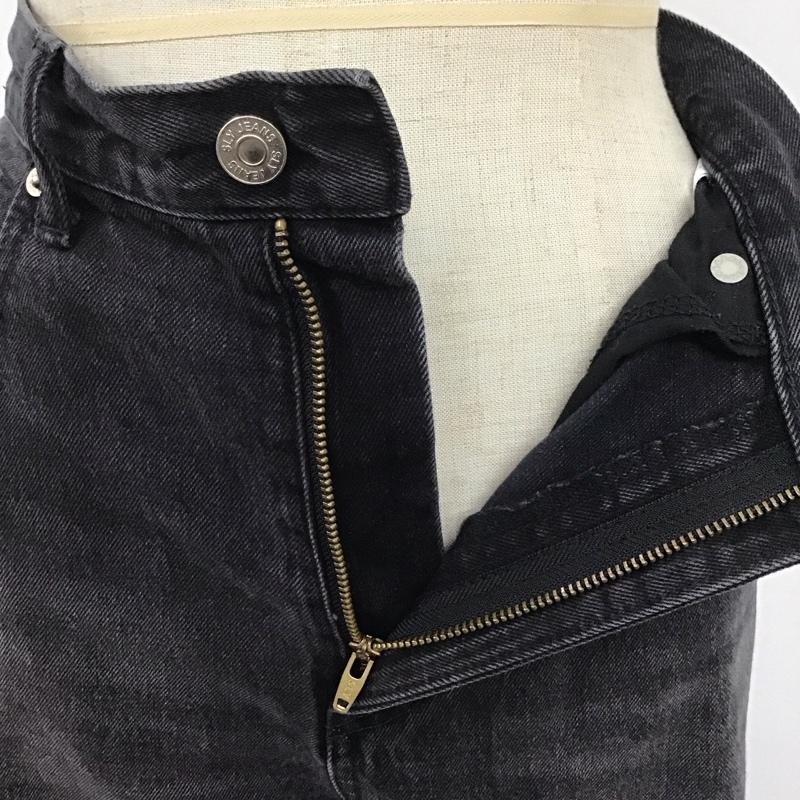 スライ SLY パンツ デニム、ジーンズ 030FSR11-3560 ハイウエスト ワイド ストレート 2 無地 黒 / ブラック /  レディース USED 古着 中古 10109439