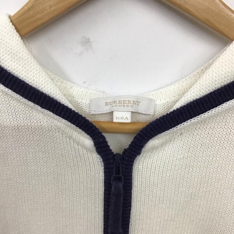 バーバリーロンドン Burberry London ベスト ベスト ジップアップニットベスト フード付きベスト ノースリーブ 160cm ロゴ、文字 白 / ホワイト /  ボーイズ USED 古着 中古 10120391