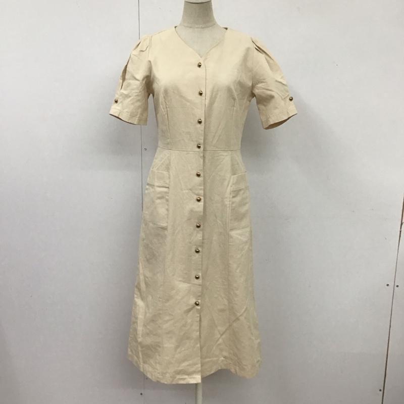 アビトーキョー ABITOKYO ワンピース ロングスカート A01B2245AB ロングシャツワンピース 半袖 ノーカラー 0 無地 ベージュ / ベージュ /  レディース USED 古着 中古 10114021