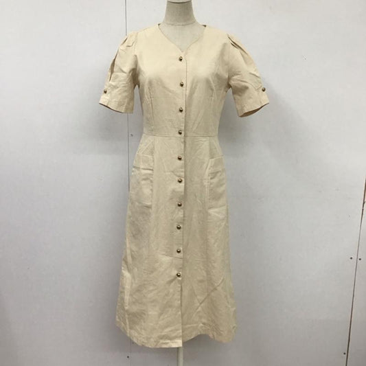 アビトーキョー ABITOKYO ワンピース ロングスカート A01B2245AB ロングシャツワンピース 半袖 ノーカラー 0 無地 ベージュ / ベージュ /  レディース USED 古着 中古 10114021
