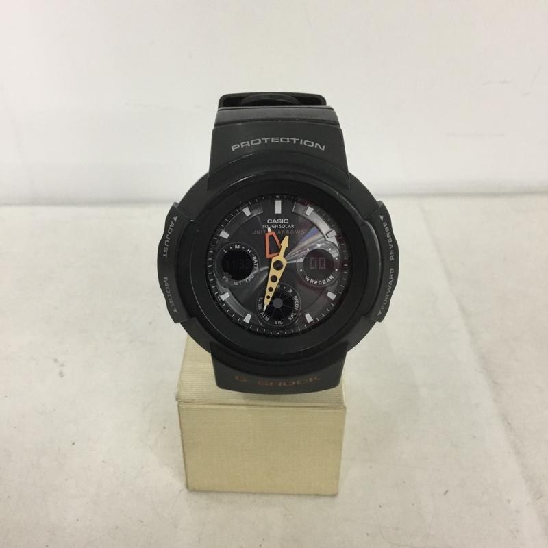 ジーショック G-SHOCK 腕時計 アナログ（クォーツ式） AWG-500UAJ ユナイテッドアローズ別注 タフソーラー ロゴ、文字 黒 / ブラック /  メンズ USED 古着 中古 10140615