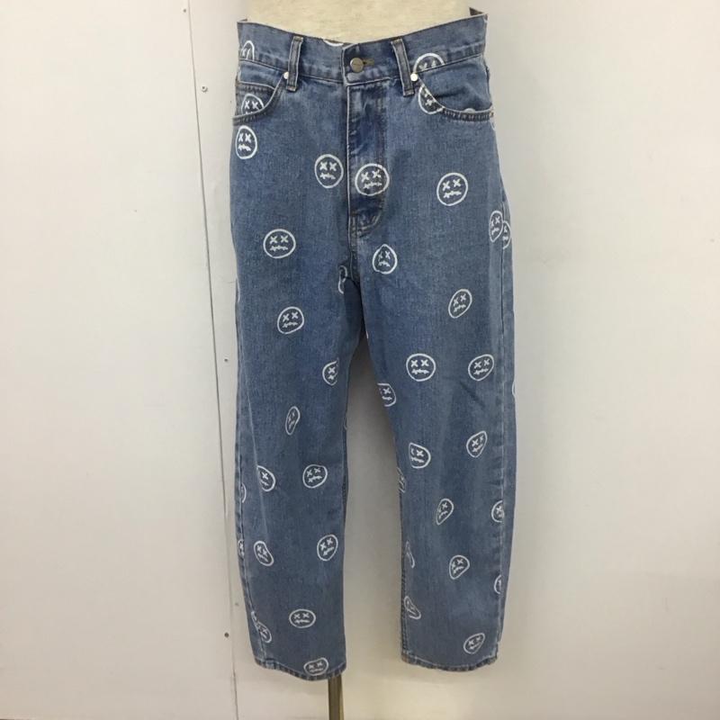 マスノウン MASSNOUN パンツ デニム、ジーンズ デニムパンツ ジーンズ ワイドパンツ カジュアルパンツ S プリント インディゴ / インディゴ /  メンズ USED 古着 中古 10110878