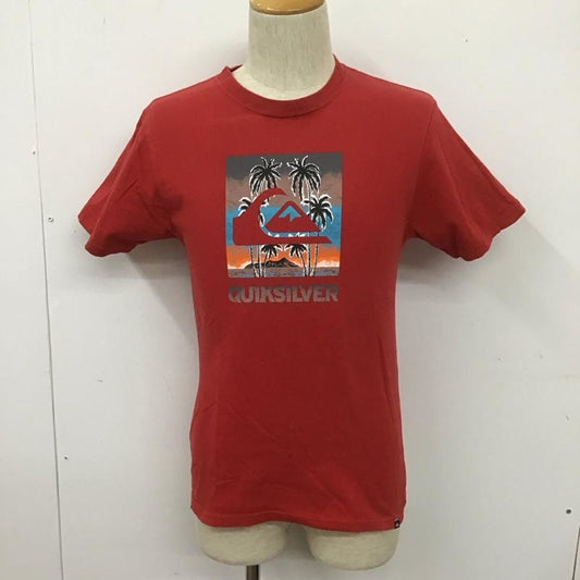 クイックシルバー Quiksilver Tシャツ 半袖 クルーネック プリント S ロゴ、文字 赤 / レッド /  メンズ USED 古着 中古 10106958