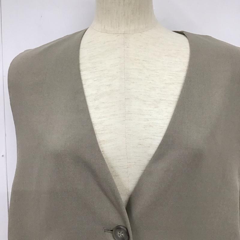 ニコアンド niko and... ベスト ベスト S223IF35SM リネンライク ロングジレ Vネック M 無地 灰 / グレー /  レディース USED 古着 中古 10133448