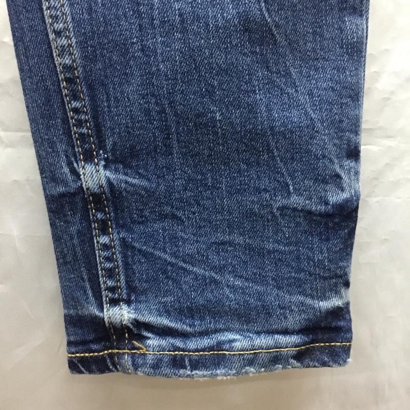 ザラ ZARA パンツ デニム、ジーンズ デニムパンツ スリムパンツ ストレッチパンツ ジーンズ ワッペン 46インチ ロゴ、文字 インディゴ / インディゴ /  メンズ USED 古着 中古 10120253