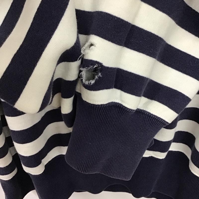 ポロバイラルフローレン Polo by RALPH LAUREN トレーナー 長袖 90s L ボーダー柄 白 / ホワイト / X 紺 / ネイビー /  メンズ USED 古着 中古 10132029