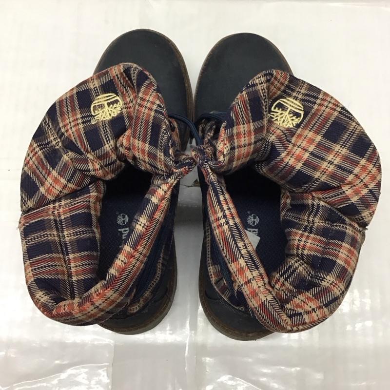 ティンバーランド Timberland ブーツ ショートブーツ 36987M 2WAYブーツ 23cm 23.0cm チェック 紺 / ネイビー /  レディース USED 古着 中古 10118138