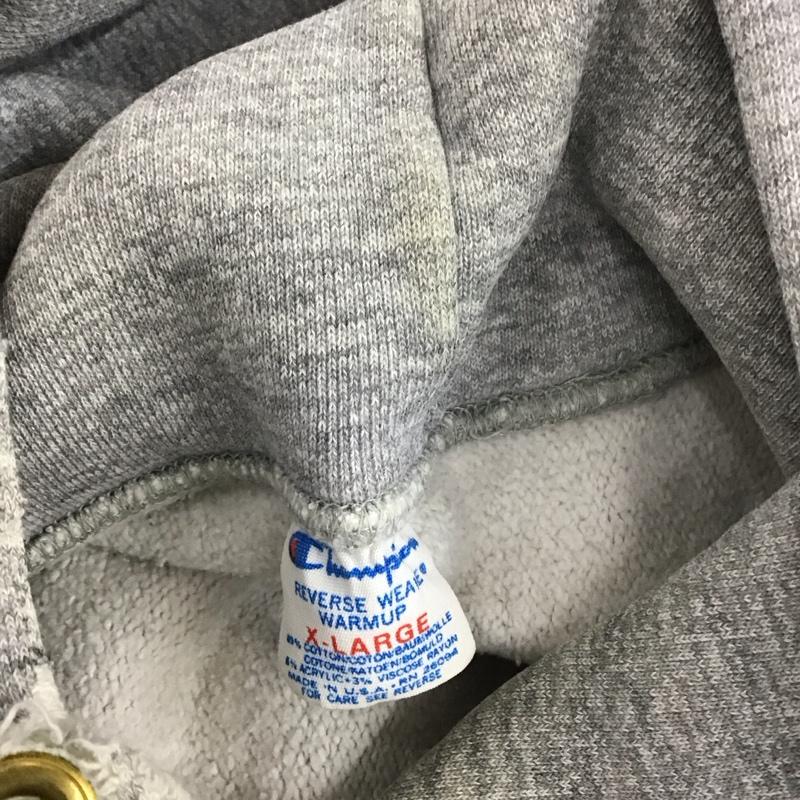 チャンピオン Champion パーカー 長袖 USMA フーディ XL ロゴ、文字 X プリント 灰 / グレー /  メンズ USED 古着 中古 10111699
