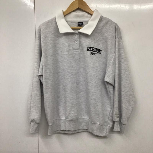 リーボック Reebok トレーナー 長袖 Y6522RR 襟付き M ロゴ、文字 灰 / グレー /  レディース USED 古着 中古 10130620