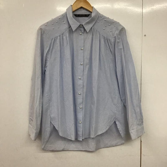 ザラ ZARA シャツ、ブラウス 長袖 S 無地 水色 / ライトブルー /  レディース USED 古着 中古 10151197
