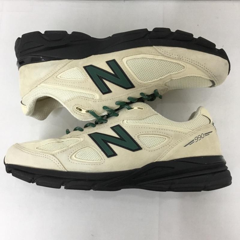 ニューバランス New Balance スニーカー スニーカー U990 GB4 Made in USA 29cm 箱有 29.0cm ロゴ、文字 アイボリー / アイボリー / X 黒 / ブラック / X 緑 / グリーン /  メンズ USED 古着 中古 10128822