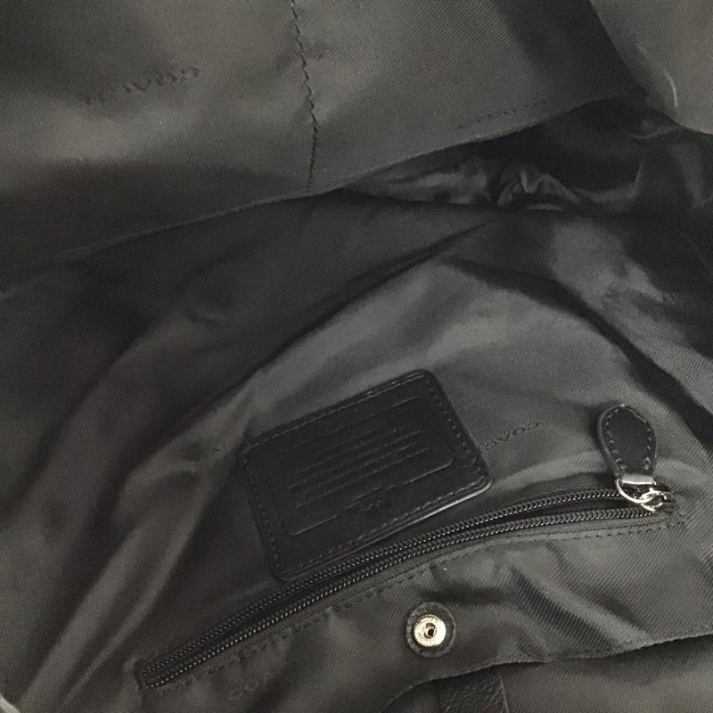 コーチ COACH リュックサック、デイパック リュックサック、デイバッグ レザー ロゴ、文字 黒 / ブラック /  メンズ USED 古着 中古 10134090