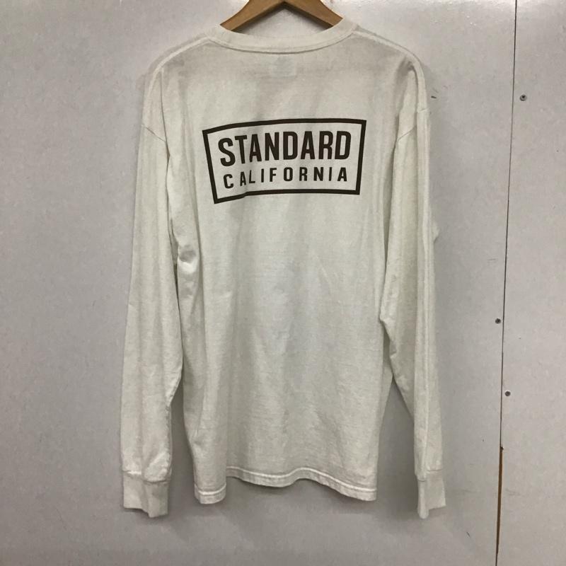 スタンダード カリフォルニア STANDARD CALIFORNIA Tシャツ 長袖 L ロゴ、文字 X プリント 白 / ホワイト /  メンズ USED 古着 中古 10134814