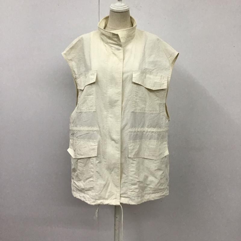 ダブルクローゼット w closet ベスト ベスト ジップアップベスト ノースリーブカットソー ナイロンベスト 無地 アイボリー / アイボリー /  レディース USED 古着 中古 10115236