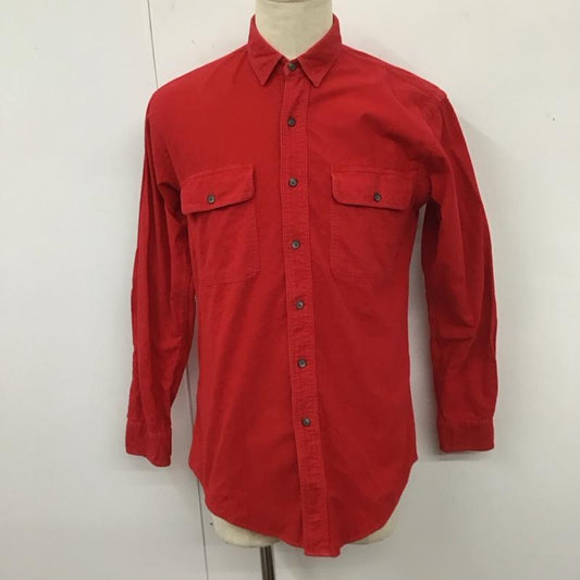 古着 USED シャツ、ブラウス 長袖 長袖シャツ カラーシャツ ポケットシャツ 長袖カットソー 古着 M 無地 赤 / レッド /  メンズ USED 古着 中古 10123781