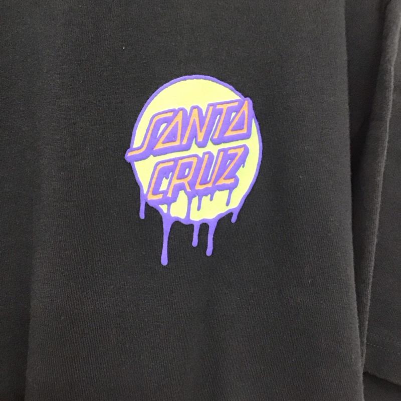 サンタクルーズ SANTA CRUZ Tシャツ 半袖 半袖カットソー プリントTシャツ クルーネックカットソー L ロゴ、文字 黒 / ブラック /  メンズ USED 古着 中古 10141673