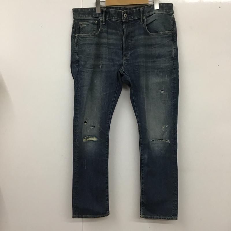 ジースターロゥ G-STAR RAW パンツ デニム、ジーンズ デニムパンツ スリムパンツ ストレッチパンツ ジーンズ 36 ダメージ加工 インディゴ / インディゴ /  メンズ USED 古着 中古 10119469
