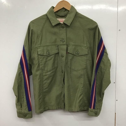 リーバイス Levi s シャツ、ブラウス 長袖 67708-0000 ワークシャツ ミリタリーシャツ S 無地 カーキ / カーキ /  メンズ USED 古着 中古 10139611