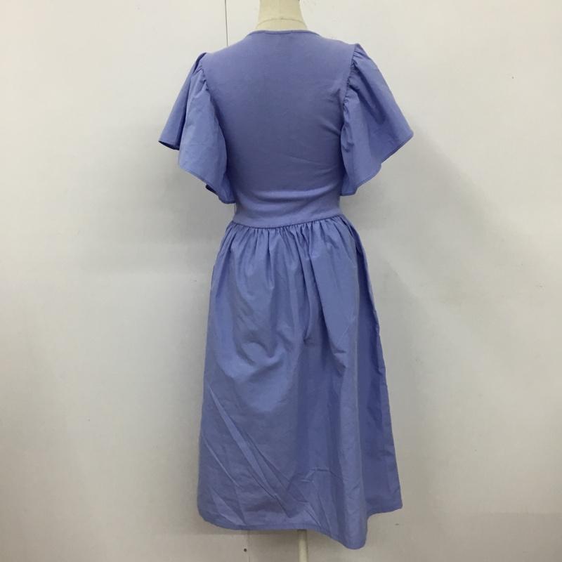 ザラ ZARA ワンピース ロングスカート 半袖ロングワンピース フレアスカート 袖レース S 無地 青 / ブルー /  レディース USED 古着 中古 10110032