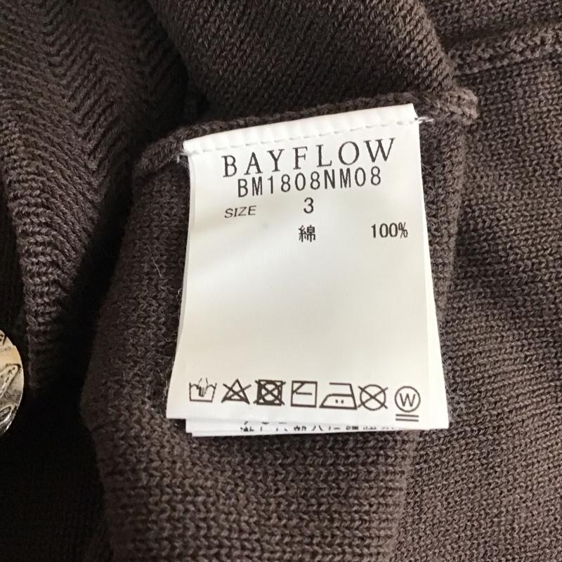 ベイフロー BAYFLOW カーディガン 長袖 bm1808nm08 コンチョボタンニットカーディガン 長袖カーディガン 3 無地 茶 / ブラウン /  メンズ USED 古着 中古 10117916