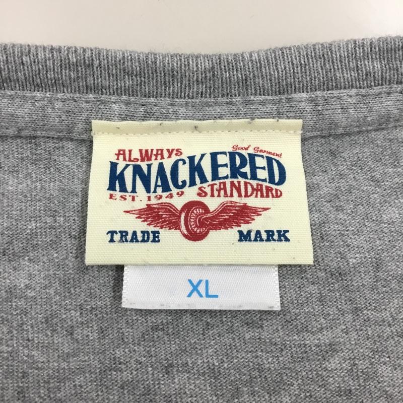 ナッカード KNACKERED カットソー 長袖 長袖カットソー クルーネックカットソー ロングスリーブカットソー プリントTシャツ XL プリント 黒 / ブラック / X 灰 / グレー /  メンズ USED 古着 中古 10108934
