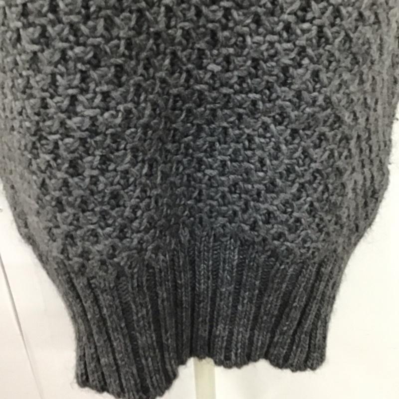 ザラニット ZARA KNIT ワンピース ひざ丈スカート ニットワンピース 半袖 タートルネック M 無地 灰 / グレー /  レディース USED 古着 中古 10119627