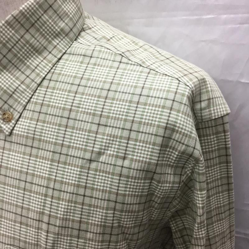 ブルックスブラザーズ BROOKS BROTHERS シャツ、ブラウス 長袖 ボタンダウン M チェック カーキ / カーキ /  メンズ USED 古着 中古 10111366