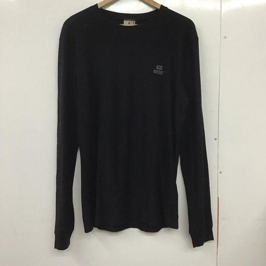 ディーゼル DIESEL カットソー 長袖 長袖カットソー 無地カットソー クルーネック XL ロゴ、文字 黒 / ブラック /  メンズ USED 古着 中古 10132375