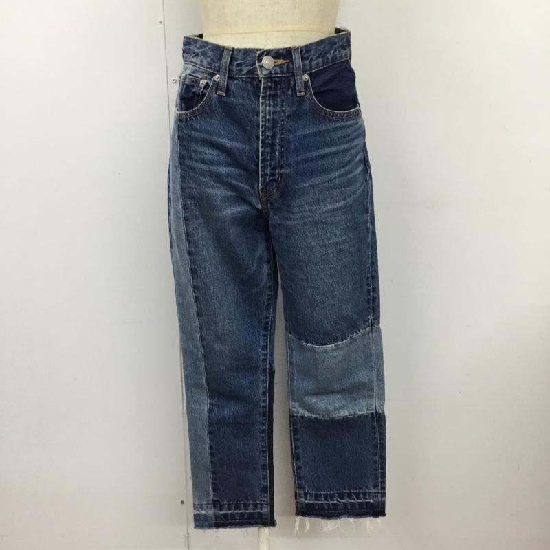 アズールバイマウジー AZUL BY MOUSSY パンツ デニム、ジーンズ 250CAH11-308G パッチワークデニムストレート デニムパンツ スリムパンツ S 無地 インディゴ / インディゴ /  レディース USED 古着 中古 10110102