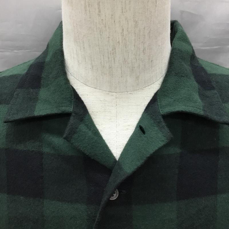 シー THEE シャツ、ブラウス 長袖 CR-SH-01 チェックフランネルシャツ 1 チェック 緑 / グリーン / X 黒 / ブラック /  メンズ USED 古着 中古 10114813