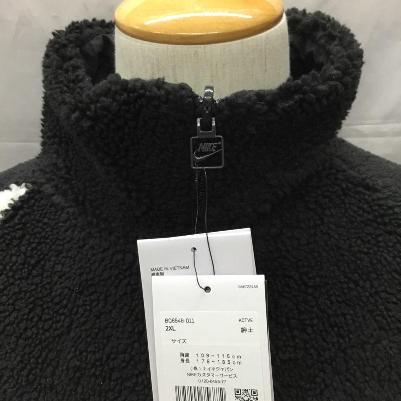 ナイキ NIKE ジャケット、上着 ジャンパー、ブルゾン BQ6546-011 SWOOSH FULL ZIP JACKET ボア ビッグ スウッシュ 2XL タグ付き XXL ロゴ、文字 黒 / ブラック / X 白 / ホワイト /  メンズ USED 古着 中古 10114815