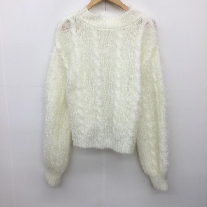 ミスティウーマン mysty woman ニット、セーター 長袖 FREE 無地 白 / ホワイト /  レディース USED 古着 中古 10138239