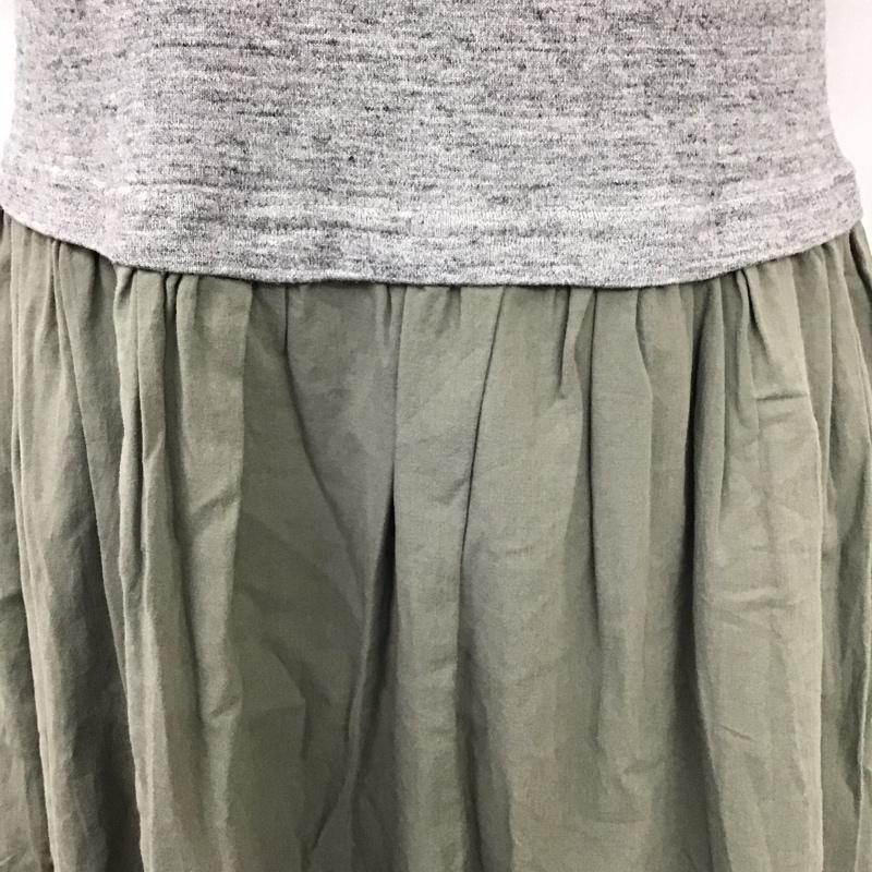 ビーミング バイ ビームス B:MING by BEAMS ワンピース ロングスカート 93-26-0330-213 トンプキン ショートスリーブ ワンピース19SS 無地 灰 / グレー / X カーキ / カーキ /  レディース USED 古着 中古 10115313