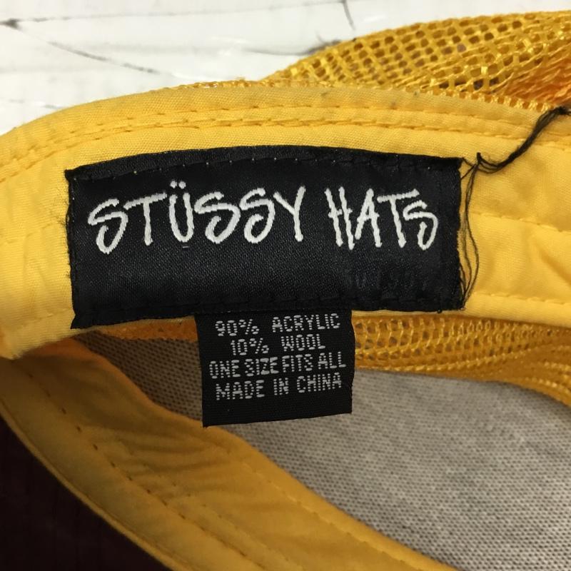 ステューシー STUSSY 帽子 キャップ メッシュキャップ ロゴ、文字 橙 / オレンジ / X ボルドー / ボルドー /  メンズ USED 古着 中古 10108552