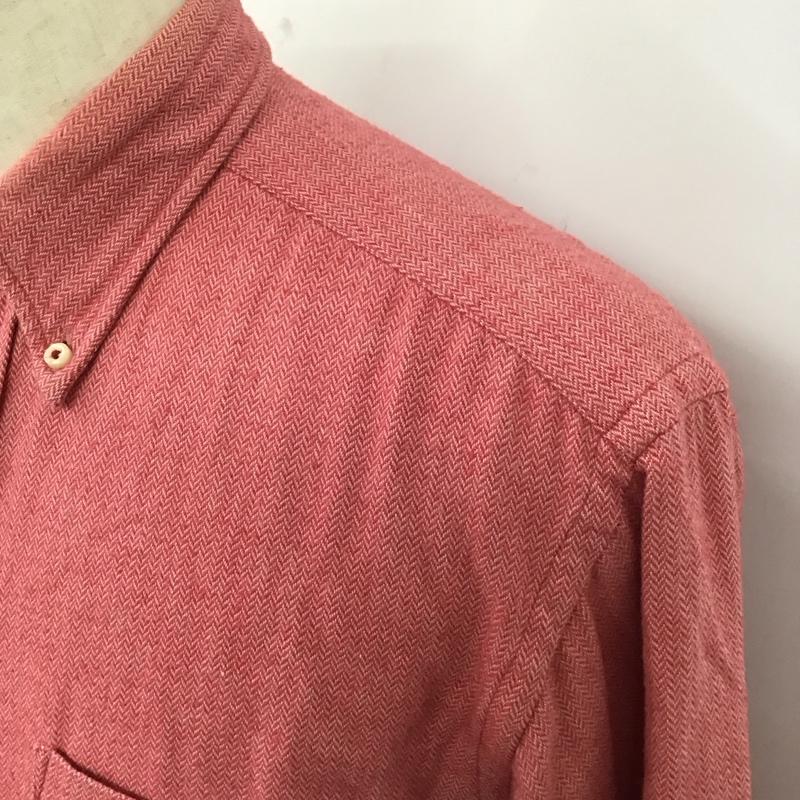 チャップスラルフローレン CHAPSRALPHLAUREN シャツ、ブラウス 長袖 1535-3836 ヘリンボーン 胸ポケット M ワンポイント 桃 / ピンク /  メンズ USED 古着 中古 10123297