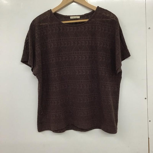 スタディオクリップ studio CLIP カットソー 半袖 半袖カットソー 総柄Tシャツ クルーネックカットソー L 総柄 茶 / ブラウン /  レディース USED 古着 中古 10135792