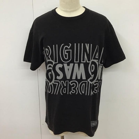 テンダーロイン TENDERLOIN Tシャツ 半袖 半袖カットソー プリントTシャツ クルーネックカットソー L ロゴ、文字 黒 / ブラック /  メンズ USED 古着 中古 10116381