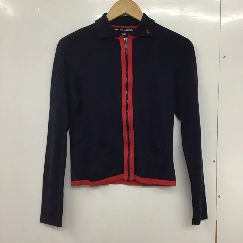 ラルフローレン RALPHLAUREN カーディガン 長袖 L 無地 紺 / ネイビー /  レディース USED 古着 中古 10146139