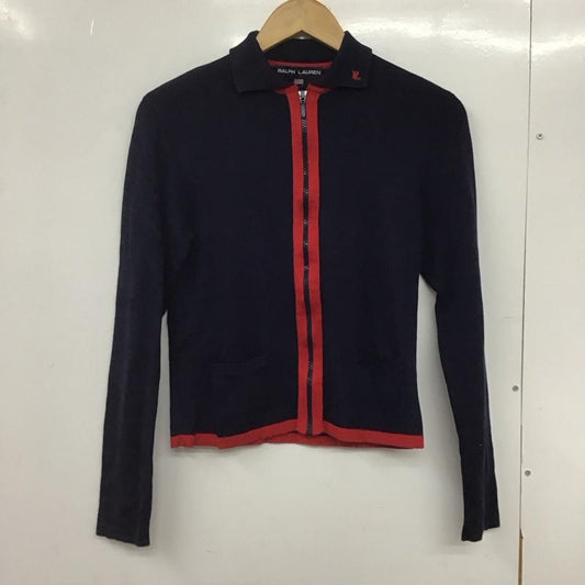 ラルフローレン RALPHLAUREN カーディガン 長袖 L 無地 紺 / ネイビー /  レディース USED 古着 中古 10146139