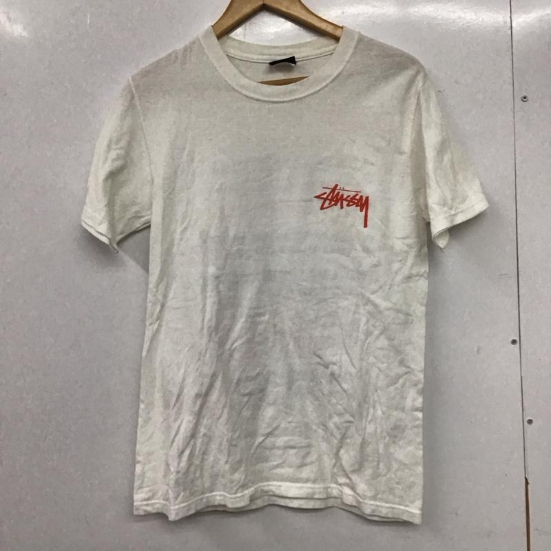 ステューシー STUSSY Tシャツ 半袖 半袖カットソー プリントTシャツ クルーネックカットソー S ロゴ、文字 白 / ホワイト /  メンズ USED 古着 中古 10145009