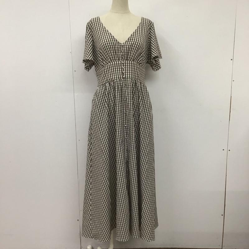 ナイスクラップ NICE CLAUP ワンピース ロングスカート FREE チェック 白 / ホワイト / X 茶 / ブラウン /  レディース USED 古着 中古 10108631