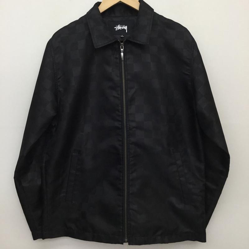 ステューシー STUSSY ジャケット、上着 ジャンパー、ブルゾン コーチジャケット S 格子柄 X ロゴ、文字 黒 / ブラック /  メンズ USED 古着 中古 10112611