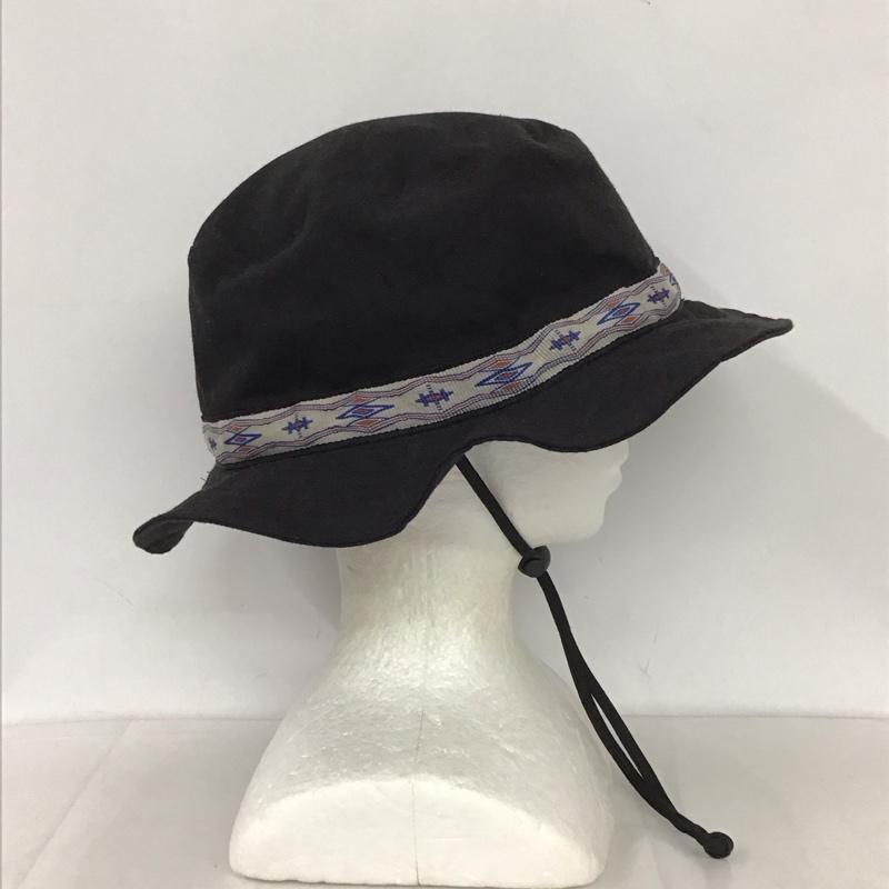 カブー KAVU 帽子 ハット ストラップバケットハット ロゴ、文字 黒 / ブラック /  メンズ USED 古着 中古 10132447